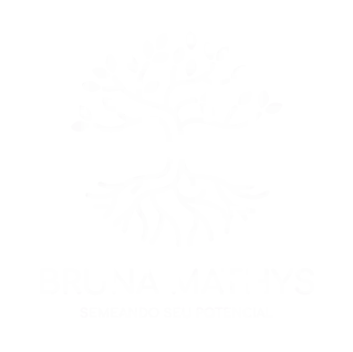Logotipo oficial de Bruna Mathys, usado para representar os serviços de coaching de carreira e desenvolvimento pessoal para mulheres cor blanco Semeando Seu Potencial